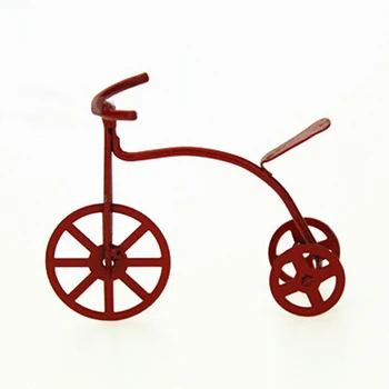 1:12 casă de Păpuși în miniatură papusa Accesorii Rosu Bicicleta Copii, Bicicleta, Tricicleta Stil Retro Clasic jucarii Cameră diy biciclete ornament
