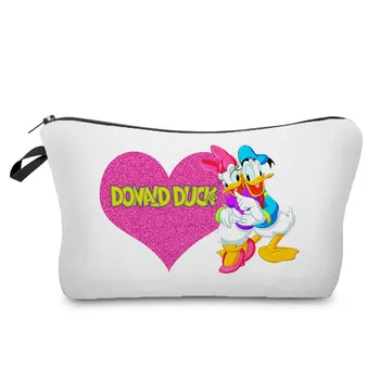 Donald Duck Tipărite Machiaj Sac Disney Femei Mini Candy Bag De Înaltă Calitate, Desene Animate Sac De Depozitare Albastru Sac De Cosmetice Pentru Unghii