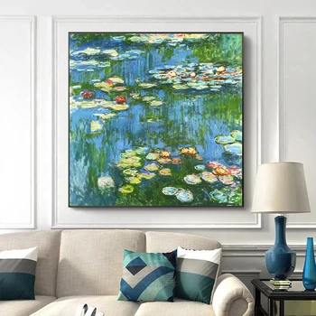 Modern Peisaj Celebru Nuferi Panza Pictura lui Claude Monet Postere, Printuri de Arta de Perete Poza pentru Living Decorul Camerei Cuadros
