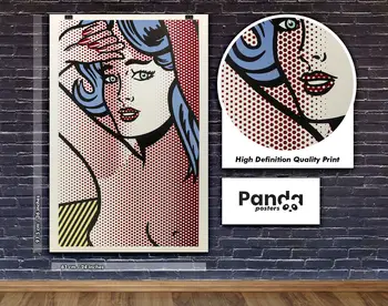 Roy Lichtenstein Nud cu Părul Albastru Poster Canvas Arta de Imprimare Pentru Camera de zi Imprimare Panza de Pictura de Imprimare Poza Perete decor