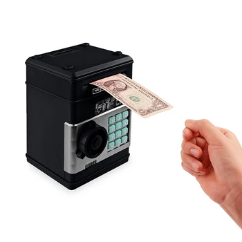 Electronice Piggy Bank ATM Parola Caseta de Bani în Numerar Monedă Banca de Economisire Depozit Bancar BANCOMAT Cutie Auto Scroll Bancnote Copii Cadouri