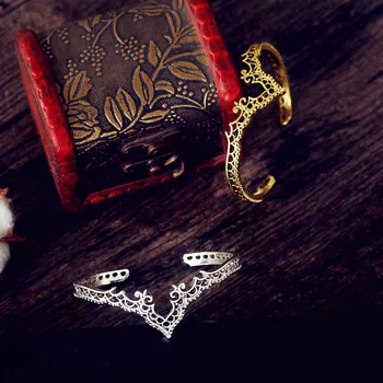 Moda exagerat sculptate model de dantela vintage simplu reglabil deschide bratari femei harajuku accesorii bijuterii pentru femei
