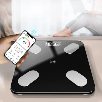 QDRR Acasă Body Fat Scale Inteligente Wireless Digital de Baie Scară Greutate Compoziția Corpului Analizor Cu Smartphone App Bluetooth