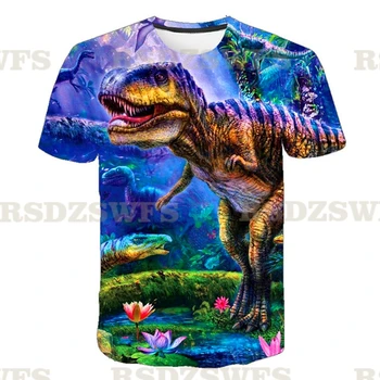 Haine pentru copii Desene animate Jurassic Park tricouri Copii Dinozaur de Imprimare 3D T Camasa Pentru Baieti Copii de Vara cu Maneci Scurte T-shirt, Blaturi