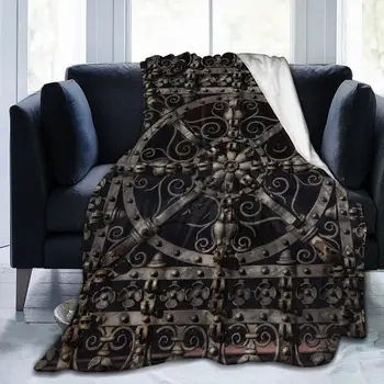 Ornamentate Poarta Pătură, Cuvertură De Pat Bumbac Carouri Pătură Pilote Haine De Pat De Lux