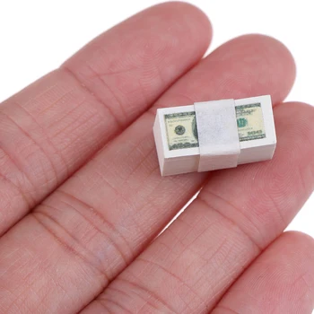 1/12 Scară Un Pachet Miniatură Bani virtuali Us $100 / $1Banknotes Case Papusa Accesorii Copii, Jucării DIY