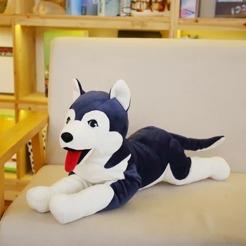 1 buc 60/90cm Dimensiuni Mari Husky Jucării de Pluș Umplute Soft de Simulare pentru Animale de Câine Husky Păpuși Perna pentru copii pentru Copii Ziua de nastere Cadou de Crăciun