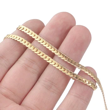 1 M Latime 4mm Plină de Aur din Oțel Inoxidabil Texturate Șarpe Lanțuri de Bordură Rola de Lanț Colier pentru Bijuterii DIY Face Provizii Meserii
