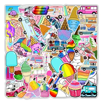 10/30/50PCS Rainbow Ice Cream Graffiti Autocolante pentru Fete Jucarii pentru Copii DIY Laptop, Frigider, Telefon Skateboard Valiza Decal Autocolant