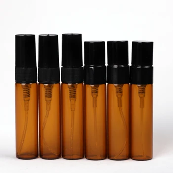 100Pieces/Lot 5ML Portabil de Sticlă Maro Sticle de Parfum Pulverizator Portabil Contenitori cosmetice flacon pentru Ulei Esential
