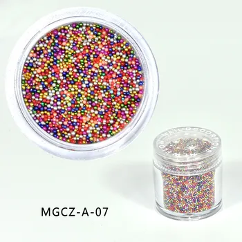 10g /Vas 0.6 mm-0.8 mm Micro-Margele Colorate Amestecate Caviar de Unghii Margele de Sticla Tendință Caviar Unghii Decoratiuni Margele Micro MGCZ-07