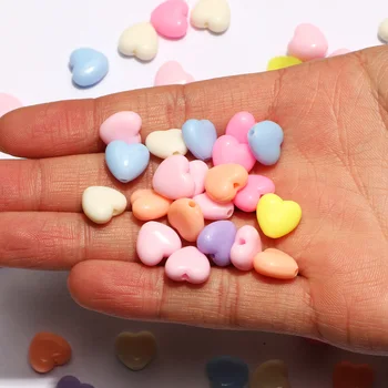 11mm Bomboane Multicolore Acrilice Margele Spacer Dragoste Inima Margele Vrac Pentru a Face Bijuterii Diy Farmecul Brățară Colier