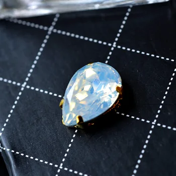 12p lacrimă navette oval opal culoare rășină acrilică coase pe stras bijuterii aur baza margele DIY meșteșug îmbrăcăminte accesorii de cusut