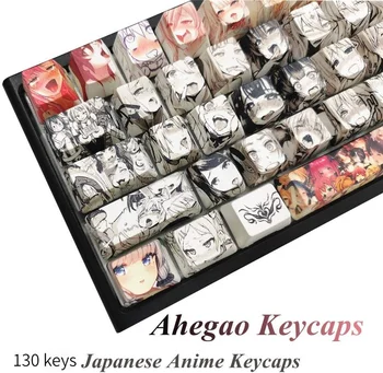130 Cheile Ahegao Keycap Colorant Tastatură Mecanică Anime Japonez Keycap PBT Sublimare OEM Înălțime de Cires Gateron Kailh Comutator