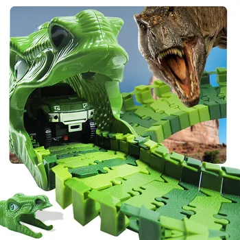 153pcs/set Piesa Auto Blocuri de Dinozaur Electric Feroviar, Auto Seturi de Asamblat Piese Peste Dinozaur Deal DIY Jucarii pentru Copii