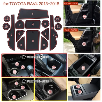 15buc Anti-Alunecare Poarta Slot Mat Cauciuc Coaster Accesorii pentru RAV 4 2013 2016 2017 2018 pentru Toyota RAV4 2013-2018