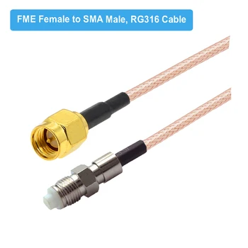 1BUC FME de sex Masculin să-SMA Male Plug RG316 Coadă Cablu Coaxial RF Jumper FME SMA Cablu pentru Modem 3G 15CM~100CM