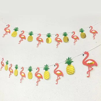 1Set Ananas Flamingo la mulți ani Decor Bunting Petrecere de Nunta Cununa Ghirlande Bar de Bomboane Decor Consumabile