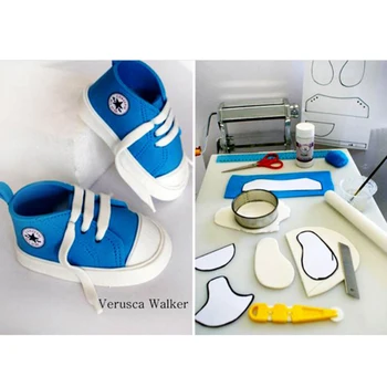 1Set Pantofi pentru Copii DIY Tort Fondant Mucegai Cut High Sneaker Fondant Tort de Decorare Instrument de Copt Mucegai Tort Instrumente Accesorii Bakeware