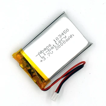 2 BUC 103450 3.7 V 2000mAh Li-Polimer Baterie Reîncărcabilă Litiu PH2.0 Li-Po ion pentru DVD PAD GPS cameră foto Difuzor laptop