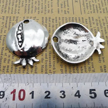 2 buc/lot 35*42mm Antichități argint culoare Metal Rodie farmecul Colier pandantiv brățară cheie chian DIY bijuterii accesorii