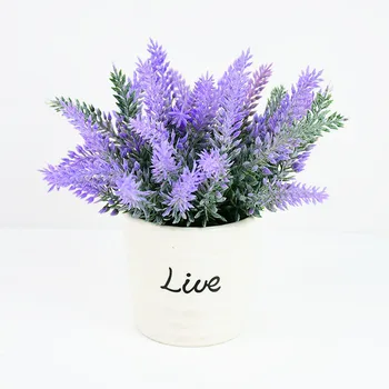 2 buchet Romantic Provence Lavender Flori Artificiale Fals Plante din Plastic de Lavanda Cereale Decorative pentru Casa Decorare Nunta