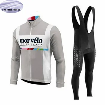 2020 MORVELO Bărbați Ciclism Jersey set ropa ciclismo Termică Iarna Fleece cu Maneci Lungi în aer liber, Ciclism MTB Biciclete Imbracaminte