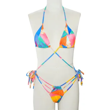 2020 Nou Bikini Curea de Imprimare Femei modelului Split Sexy costume de Baie pe Plajă, Costume de Baie