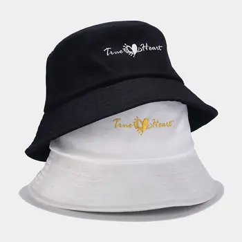 2021 Broderie Găleată Pălărie Femei Bărbați Capac de Bumbac Fete DRAGOSTE Inima Soare de sex Feminin în aer liber Pălărie Panama