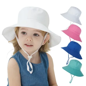 2021 Copil de Vara Pălărie de Soare în aer liber Gât Ureche Capac Anti UV de Protecție Panama Beach Găleată Capace Fată Băiat de Înot Pălării Pentru 0-8 Ani
