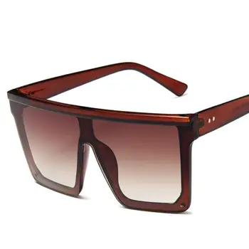 2021 Flat Top Supradimensionat ochelari de Soare Patrati de Femei de Moda Retro Gradient Ochelari de Soare Barbati Albastru Mare Cadru de Epocă Ochelari de UV400