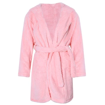 2021 Iarna Kimono-Halat de Pluș Fleece Dantelate Halate de Baie Pentru Femei Calde, Moi, Maneca Lunga cu Gluga de Noapte-halat, Pijama Body