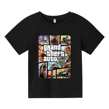 2021 la Modă și Frumos pentru Copii cu Maneci Scurte Topuri Grand Theft Auto Joc GTA 5 cel Mai bun-de vânzare fată Casual tricou baietel