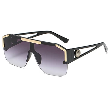 2021 Moda Brand de Lux Supradimensionat ochelari de Soare Patrati Bărbați Femei Vintage din Metal Mare Cadru Semi-fără ramă O Lentilă de Ochelari de Soare UV400