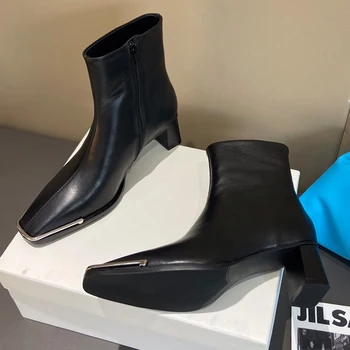 2021 Nou de sex Feminin Martin cizme stil Britanic cu talpă înaltă top versatil ridicare de muncă poarte pantofi de piele de cozonac toc gros