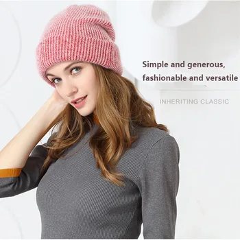 2021 Noua Pălărie de Iarnă pentru Femei Iepure Cașmir Căciuli Tricotate Cald Gros Vogue Doamnelor Lână de Angora Pălărie de sex Feminin Pălării Beanie cap