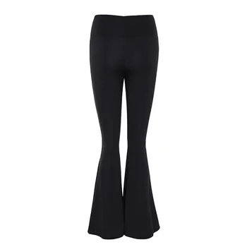 2021 Primavara Toamna Culoare Solidă Pantaloni Evazate De Moda Casual, Talie Mare Negru Clopot-Fund Simplu Lung Elastic Talie Pantaloni Femei