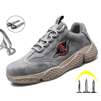 2021Safety Pantofi Pentru Bărbați din Oțel Tep Indestructibe Pantofi de sex Masculin Anti-puncție Siguranță Cizme de Lucru Respirabil Adidași Pantofi de Lucru Barbati