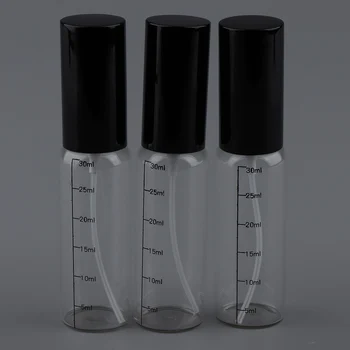 3PC Gol Clar Sticla cu Pulverizator Pompa de 30ML cu Scară pentru Parfum Portabil