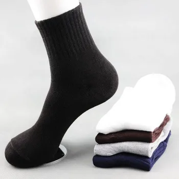 4Pair/lot Solid Placă de Culoare În Ciorapi de Toamnă și de Iarnă pentru Bărbați Șosete de Bumbac GNW0011