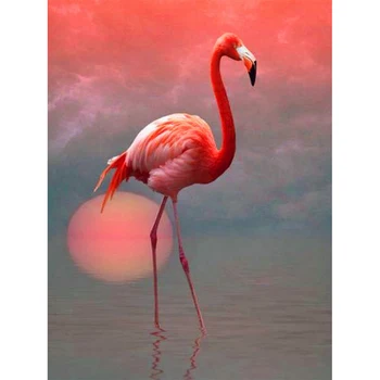 5D Full Patrat/Rotund burghiu de Diamant Pictura Flamingo Diamant Broderie Animal pasăre în stil European, Camera de zi, Decorate Cadou