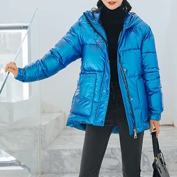 6 culori 2020 Iarna Bumbac Căptușit Jachete de Culoare Solidă cu Curea Casual Pierde Parka cu Gluga Stil coreean Femei Sacouri Topuri