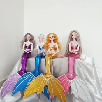 60CM Mermaid Princess Manual BJD Moda Haine de Păpuși Rochie Papusa DIY Jucărie de Copil Născut Machiaj Fata Ob11 Corpul Peruca Papusa Fete