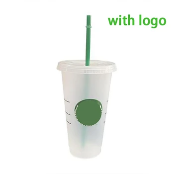 700ml Schimbare de Culoare Ceașcă de Cafea Cana Cu Capac Cu Logo-ul de Paie Cupa Cupe Reutilizabile Pahar de Plastic Finisaj Mat Cana de Cafea Drinkware