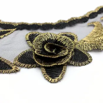 8/Tip Opțional de Aur și Negru Rochie Aplicatiile de Dantela Tesatura Bluza Costum de Decor Accesorii DIY Decolteu Guler Cusut Ornamente