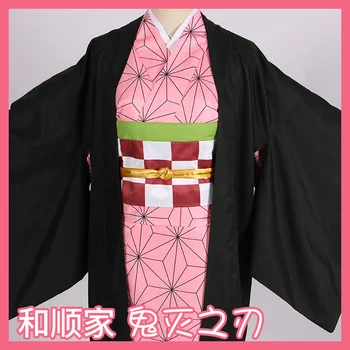 Adulți și copii Hot Nou Anime Demon Slayer: Kimetsu nu Yaiba Cosplay Kamado Nezuko Femeie Kimono Japonez Cosplay Costum