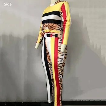 African 4xl 5xl Femei, Plus Dimensiune Haine de Seturi de Imprimare Leopard Bluză și Pantaloni Bodycon Moda Costume 2 Piese Seturi de Potrivire 2021