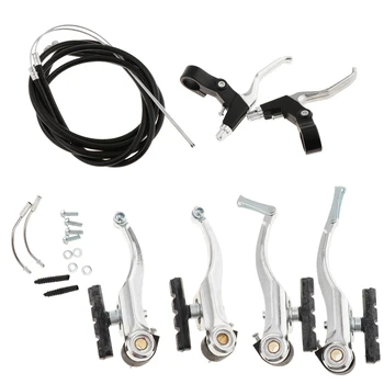 Aliaj de aluminiu de Biciclete Biciclete V Etrierului de Frână Frâne cu Maneta Kit Set de Înlocuire cu Interior Cabluri si Conectica