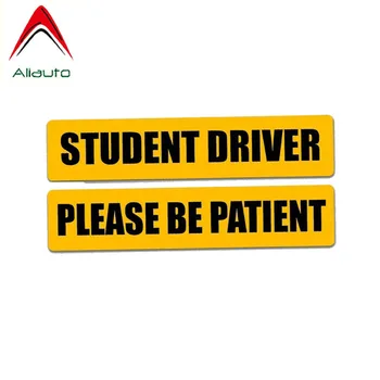 Aliauto 2 X Amuzant Autocolante Auto Student Driver, vă Rugăm să Fie Pacient Accesorii PVC Decal pentru Hyundai I30 Honda Accord Rav4,14cm*4cm