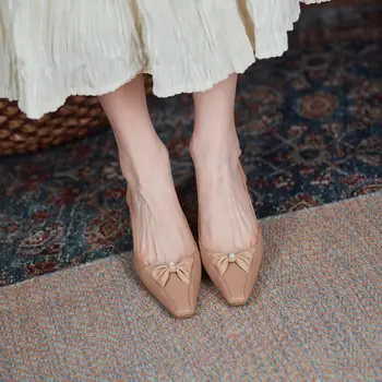 ALLBITEFO Fold design stiletto moale din piele tocuri înalte de moda stradă sandale femei tocuri pantofi de vară pentru femei sandale